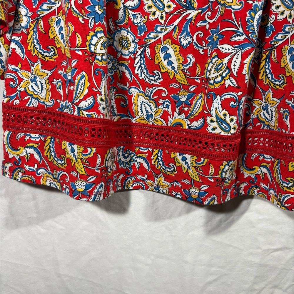 Ruby Rd. Red and Blue Floral Blouse - Picture 2 of 8